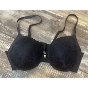 Nicole Miller New York Bra 36C Black Lace Padded Underwire Adjustable Straps